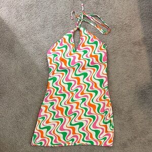 Zara Multicolor Swirl Mini Dress